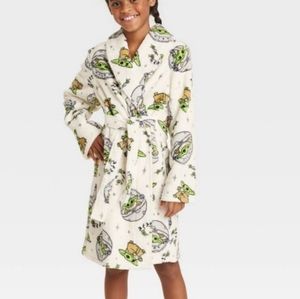 Star Wars Baby Yoda Girls Robe Long Sleeve Robes for Kids White